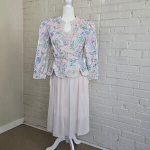 Nah Nah Petite Women's 14P, Vintage Two-Piece Suit Set: Cottagecore, Victorian